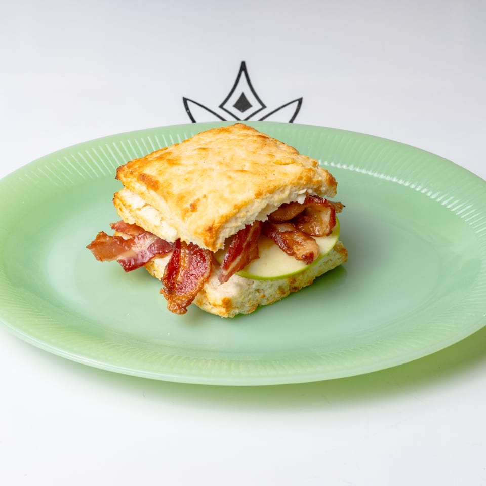 Apple bacon cheddar biscuit