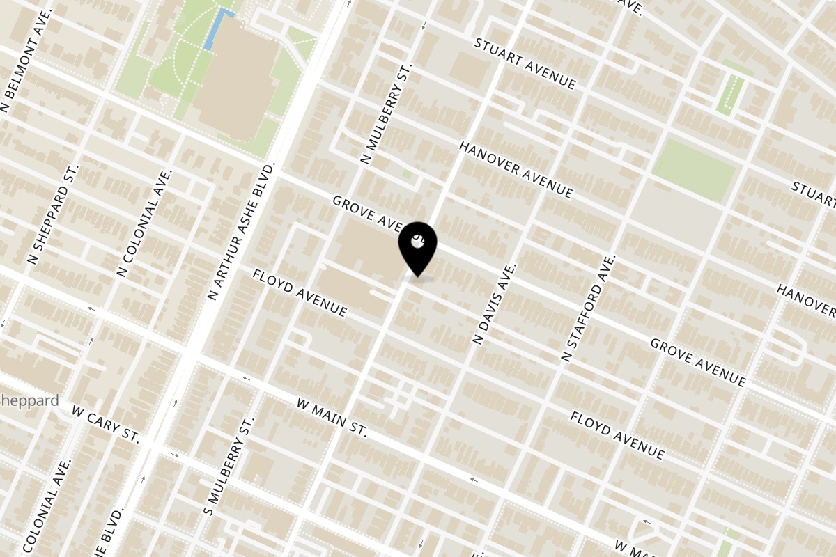 Map showing the location of Early Bird Biscuit on 119 N Robinson St in Richmond